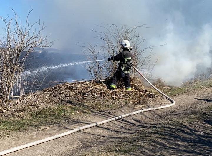У селі Бонишин пожежники борються з вогнем